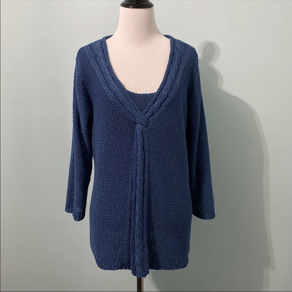 Coldwater Creek blue knit sweater